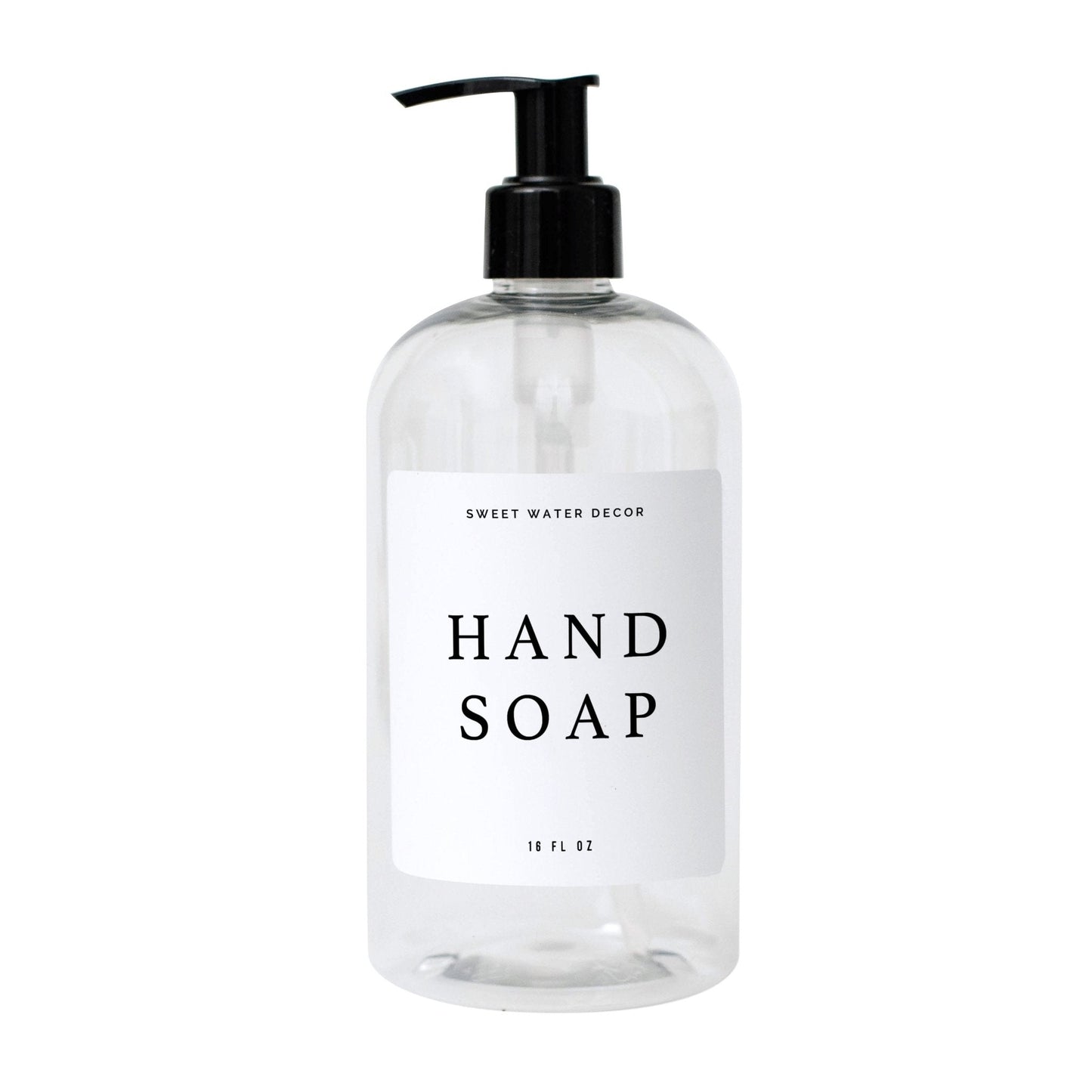 White Text Labels for Plastic and Glass Dispensers