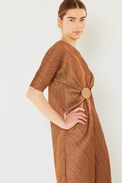 Marina West D03BT Pleated Dolman Sleeve Dress