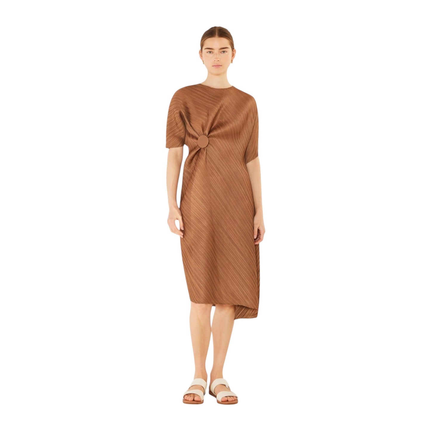 Marina West D03BT Pleated Dolman Sleeve Dress