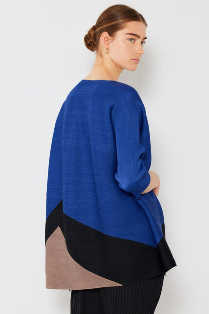 Marina West D04MT Pleated Colorblock Tunic Top