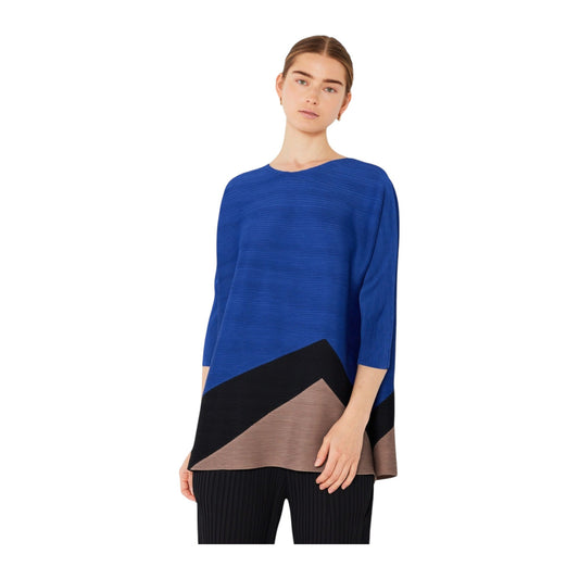 Marina West D04MT Pleated Colorblock Tunic Top