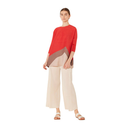Marina West D04MT Pleated Colorblock Tunic Top