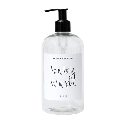 White Script Labels for Plastic and Glass Dispensers