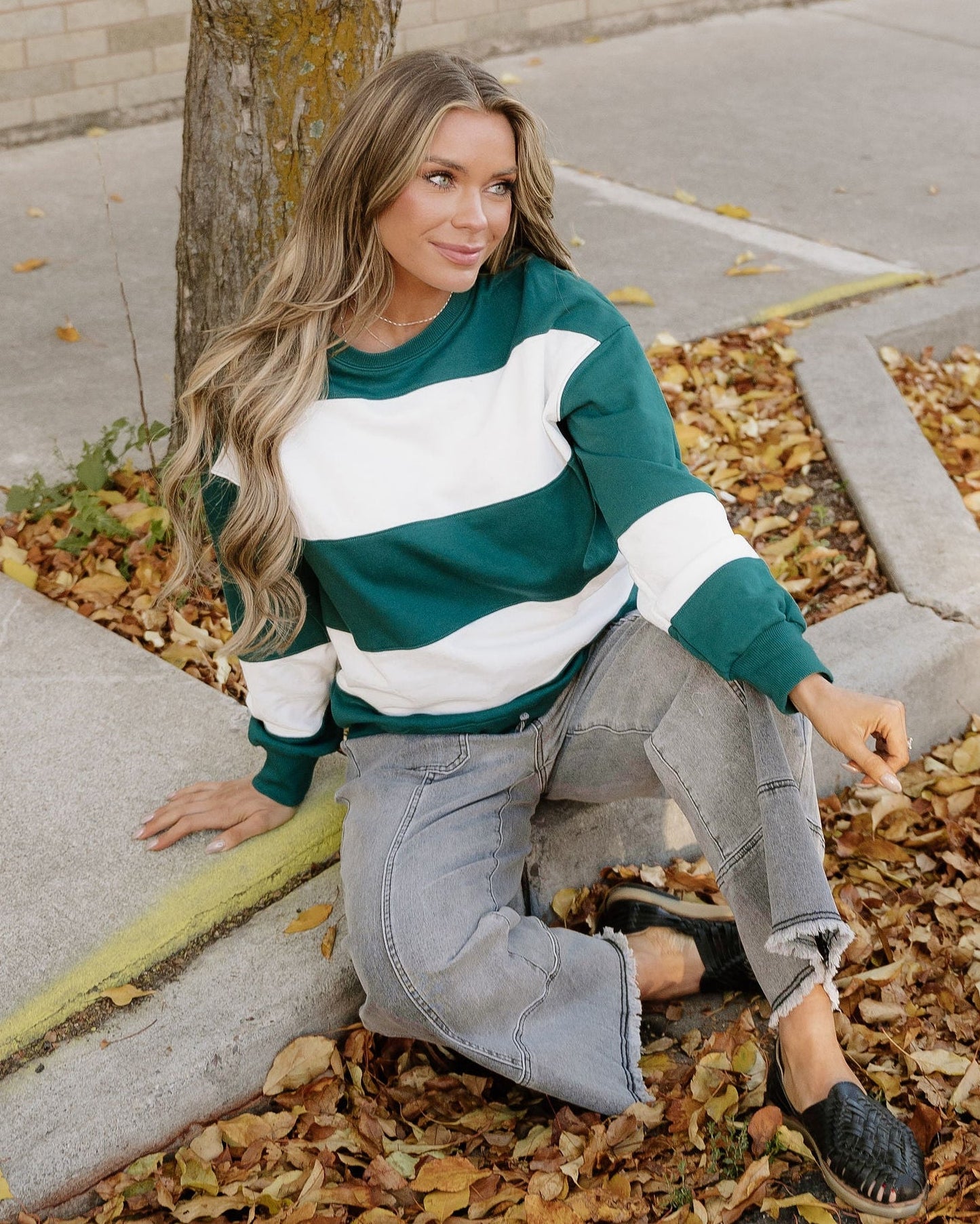 Mia Drop Shoulder Baggy Top - Evergreen