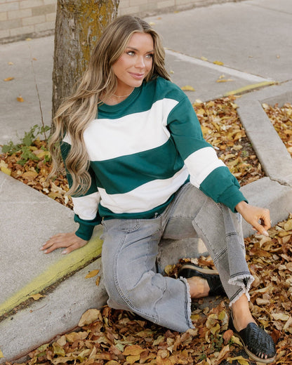 Mia Drop Shoulder Baggy Top - Evergreen