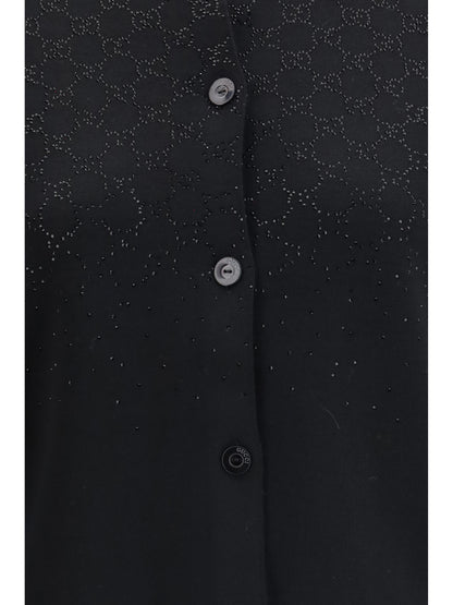 Crew-Neck Cardigan Black/Multicolour