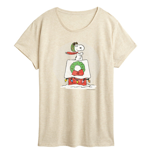 Peanuts - Snoopy Christmas House - Women's Short Sleeve Graphic T-Shirt