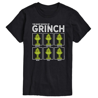 The Grinch - The Many Moods of Grinch - Men's Short Sleeve Graphic T-Shirt