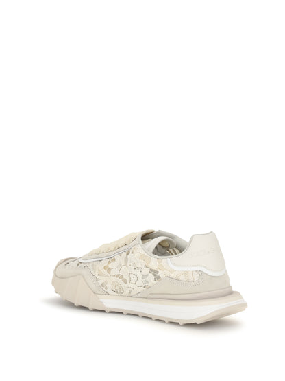 Sneakers Leather and Lace Beige