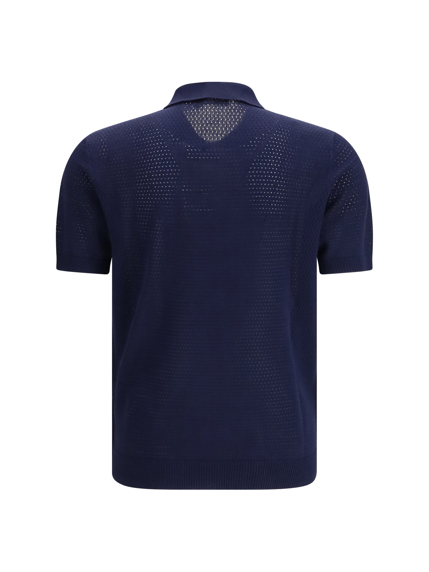 Short-Sleeve Knit Polo Shirt Navy