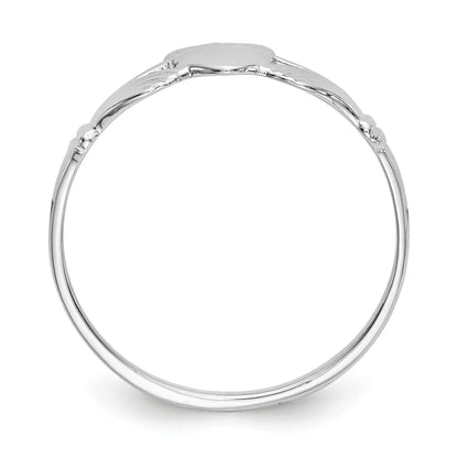 14k White Gold Irish Claddagh Ring