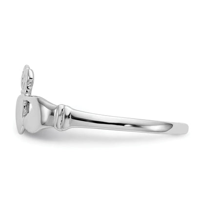 14k White Gold Irish Claddagh Ring