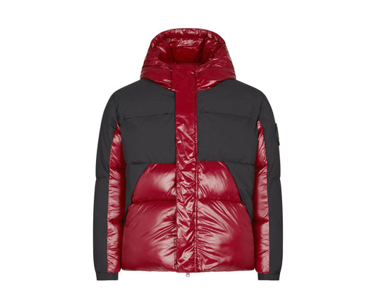 Save The Duck Luma Hooded Puffer Men Jacket Mineral Red/Black