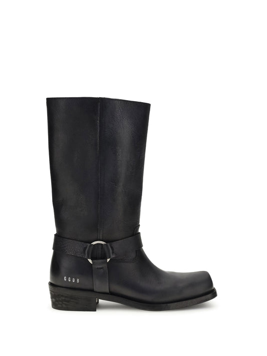 Leather Biker Boots Black