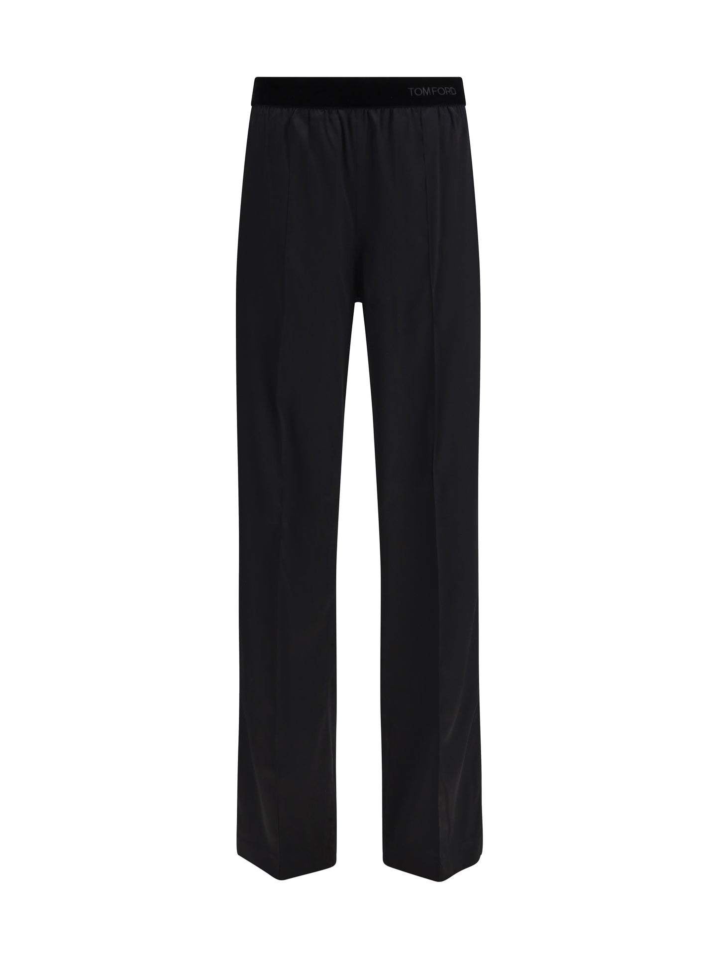 Trousers Stretch Silk Satin Black