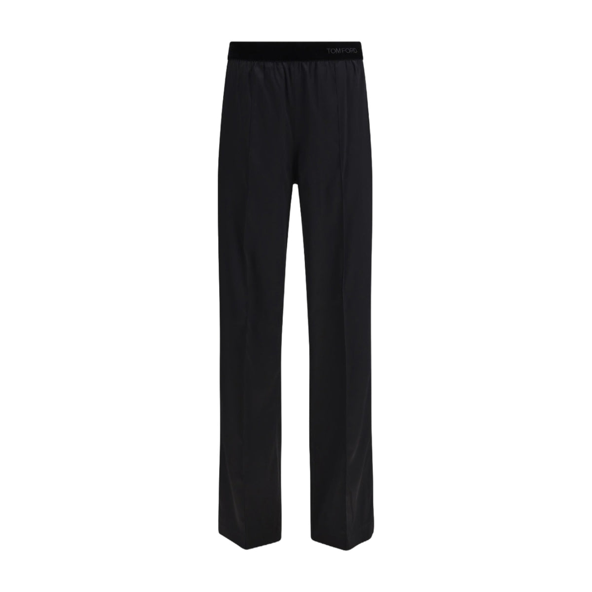 Trousers Stretch Silk Satin Black