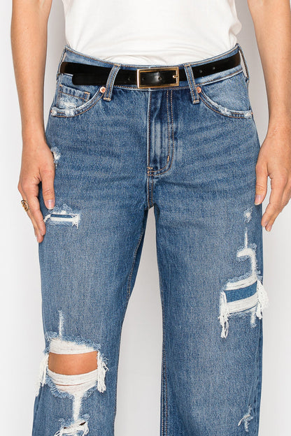 Hybrid High Rise Straight Leg Jeans