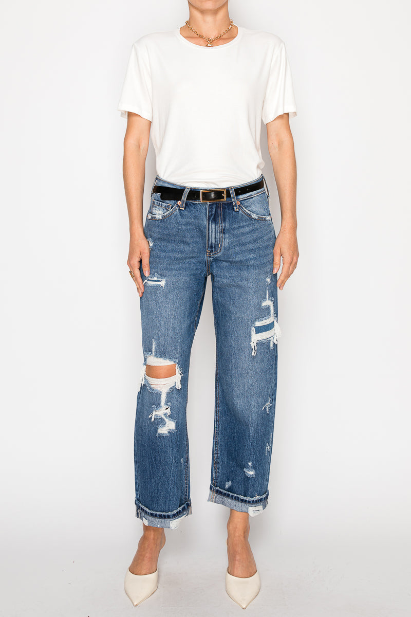 Hybrid High Rise Straight Leg Jeans