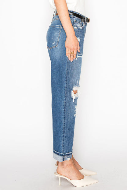 Hybrid High Rise Straight Leg Jeans