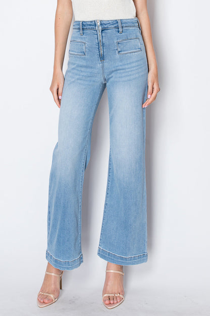 Noemi Eco Friendly Front Pocket Detail High Rise Flare Jeans