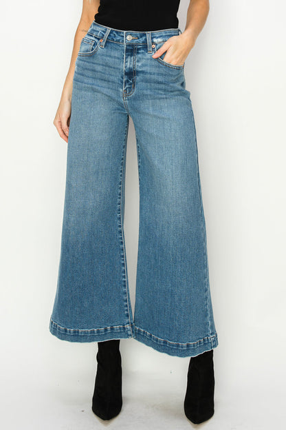 Noa High Rise Crop Palazzo Jeans