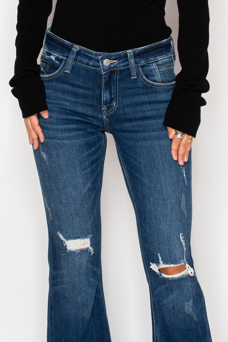 Margaret Low Rise Stretch Vintage Flare Jeans (Reg & Plus)