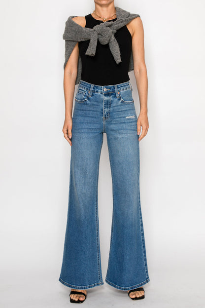 Reese Tummy Control Relaxed High Rise Palazzo Jeans