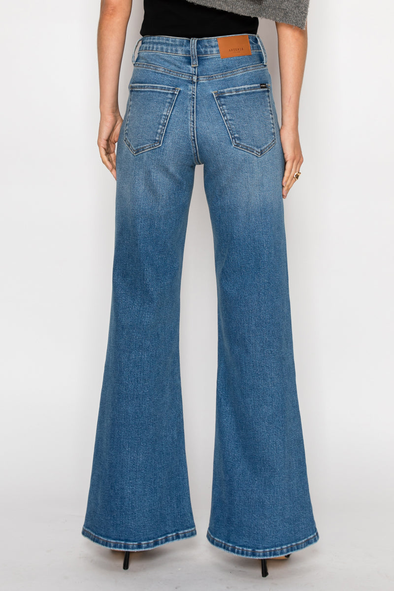 Reese Tummy Control Relaxed High Rise Palazzo Jeans