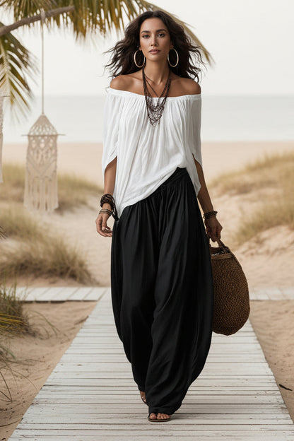 Women's One-Shoulder T-Shirt & Wide-Leg Pants Two-Piece Set — Urban Casual Outfit