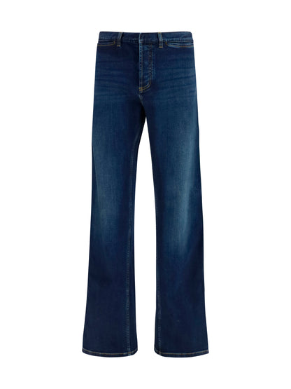 Jeans With Web Stripe - Blue