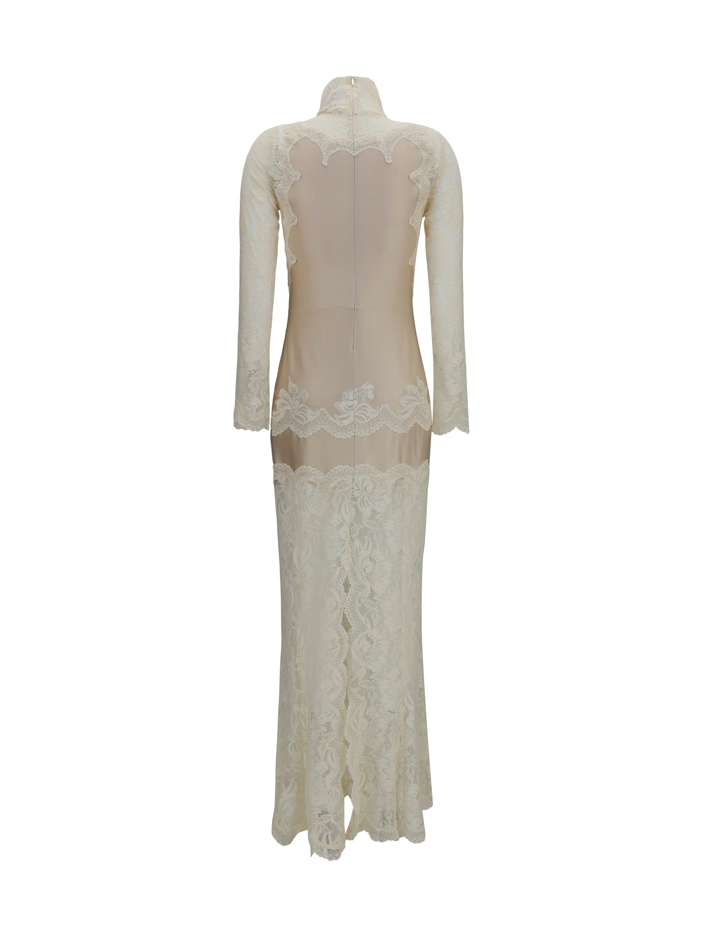 Dress, Lace and Jersey, Ivory