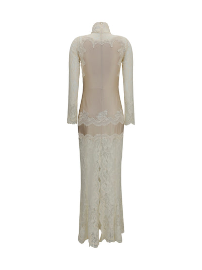 Dress, Lace and Jersey, Ivory