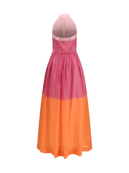 Dress Eglelong Orange/Pink Silk-Cotton
