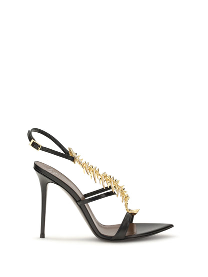 Sandals Slim Black Leather