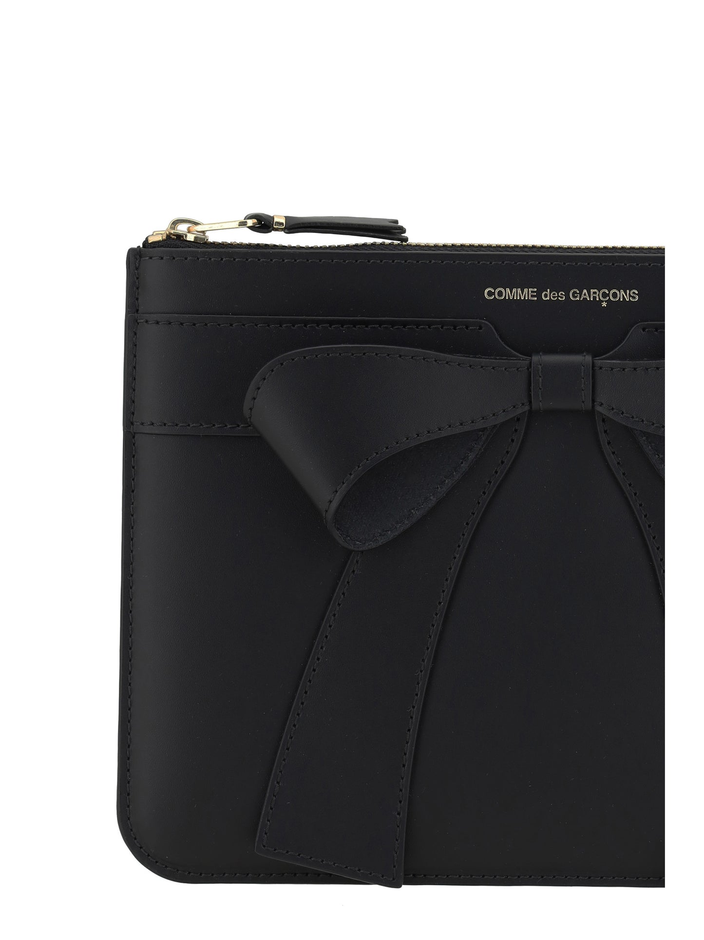 Coin Purse Big Bow Black Leather