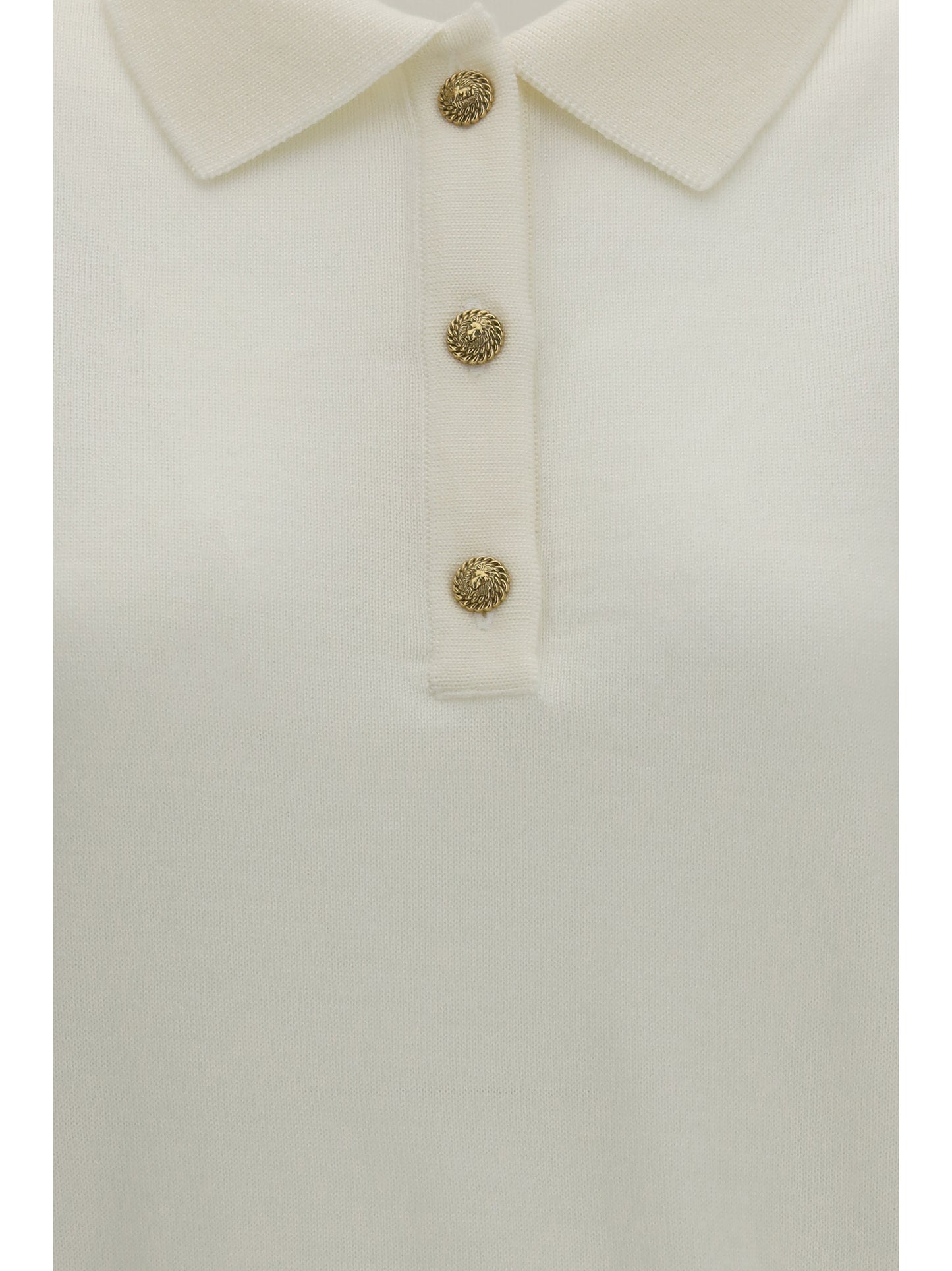 Polo Top Wool White