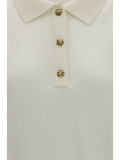 Polo Top Wool White