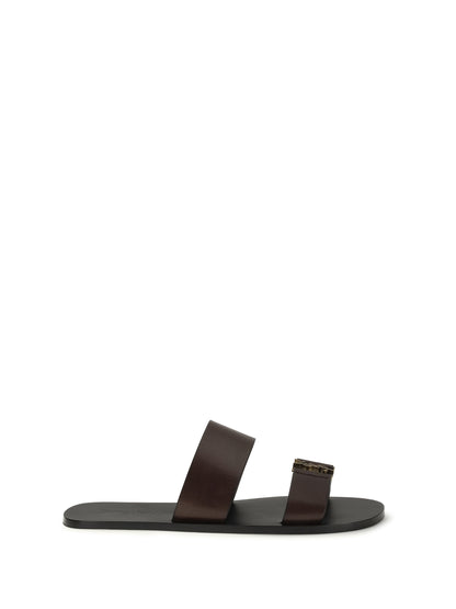 Sandals Babylone Coffee Calfskin