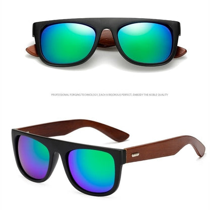 Bamboo Wooden Arms Sunglasses Men Women Black Sunglasses