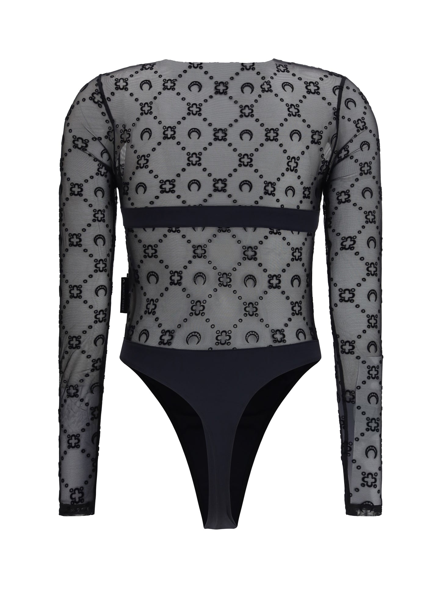 Mesh Body Moon Motif Black