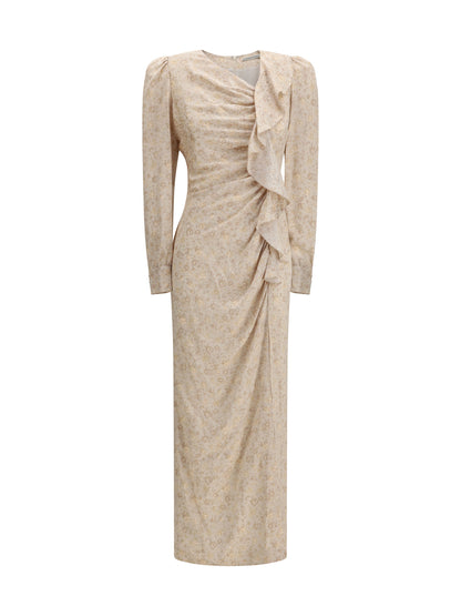 Dress Draped Jacquard Cream