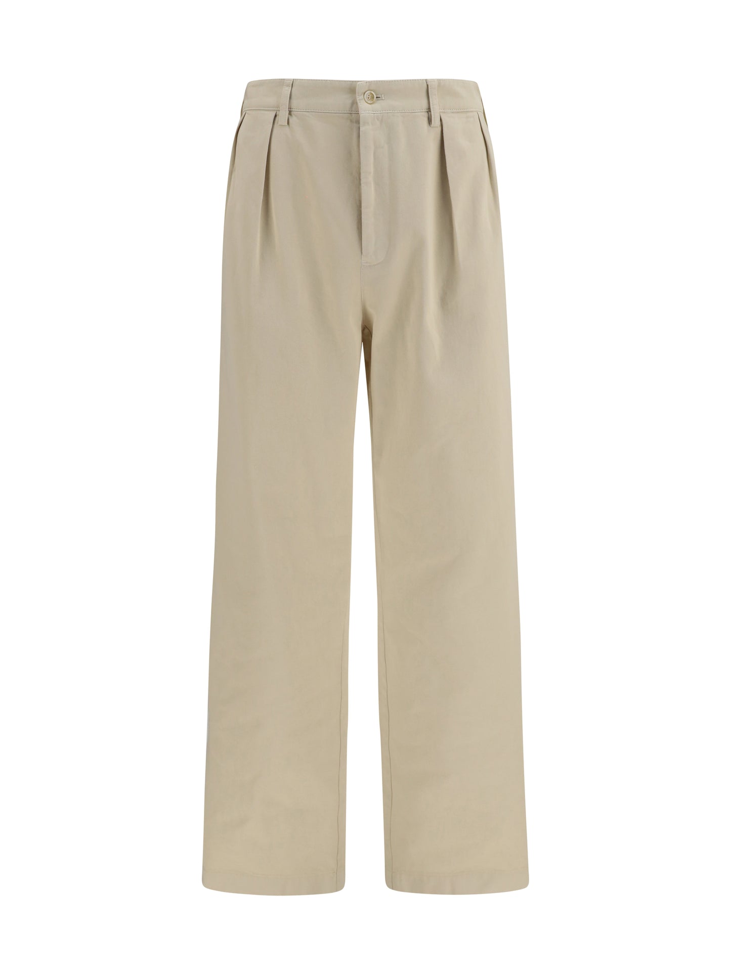 Pants Straight-Leg Cotton Sand