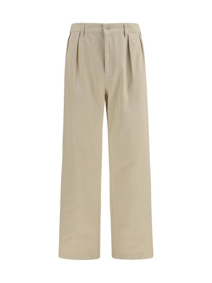 Pants Straight-Leg Cotton Sand