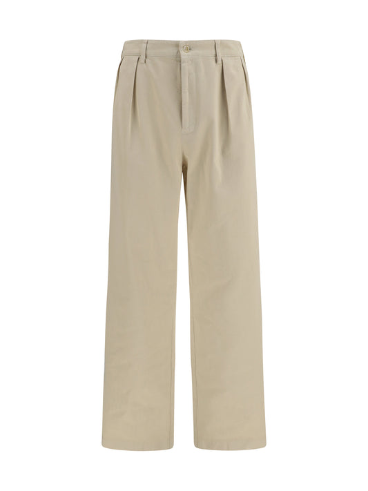 Pants Straight-Leg Cotton Sand