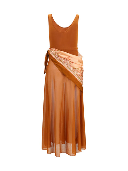 Maxi Dress Aster Scarf Tan/Print