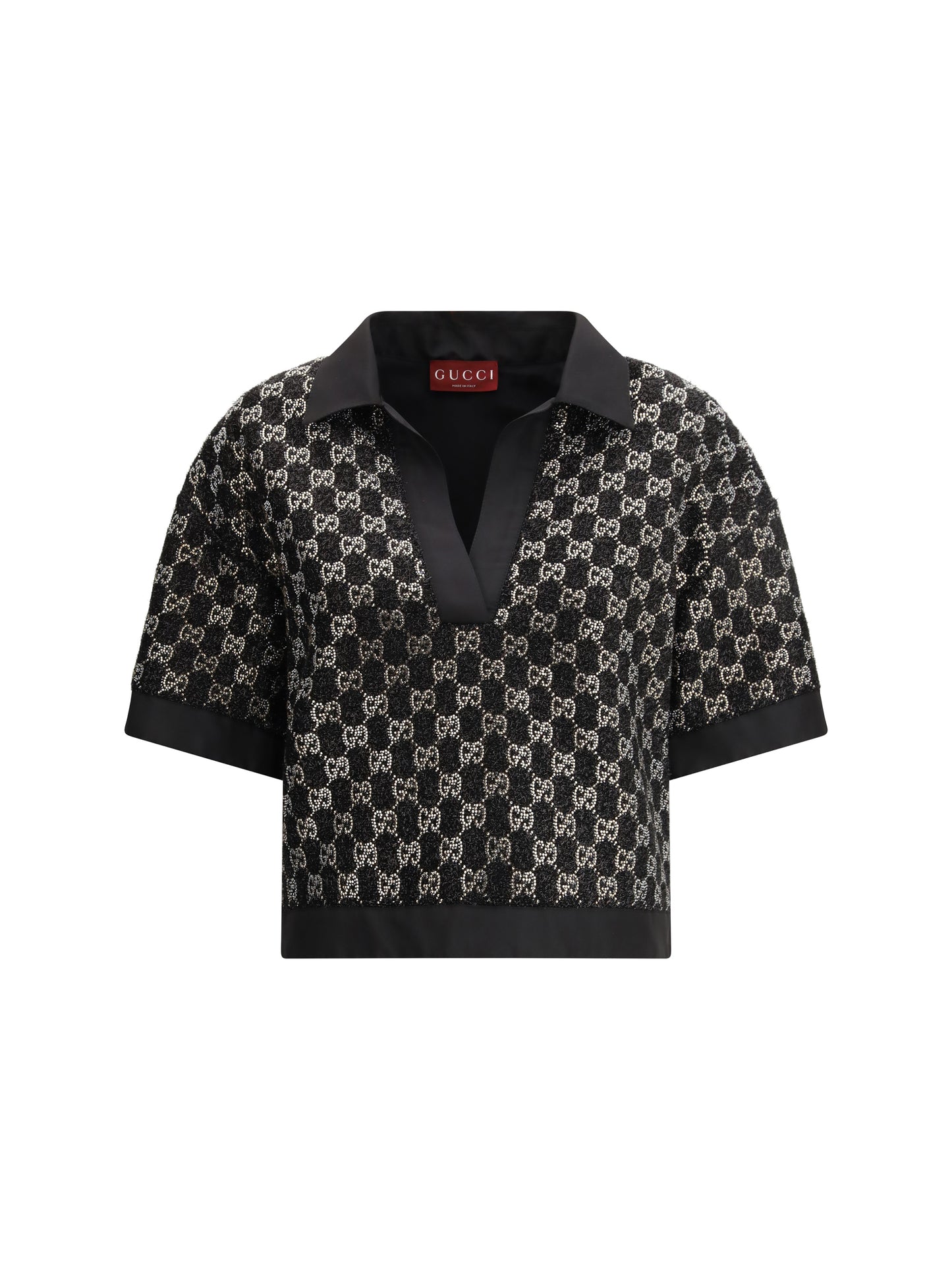 Top Wool Lamé Tweed Black