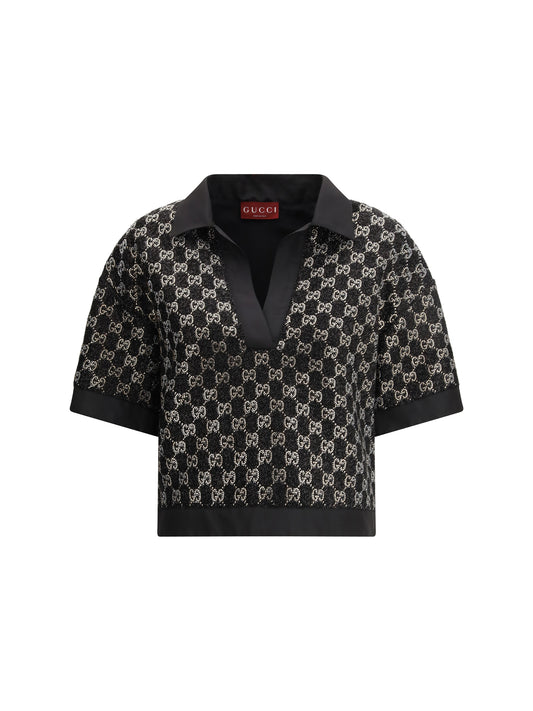 Top Wool Lamé Tweed Black