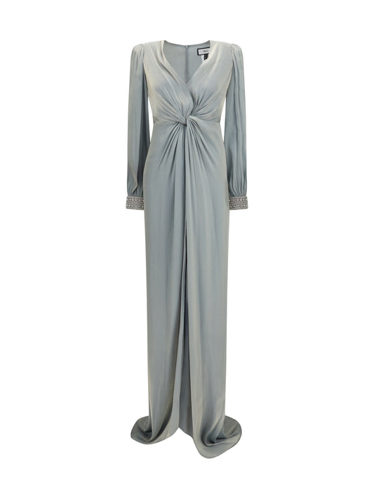 Long Crossover Dress Green