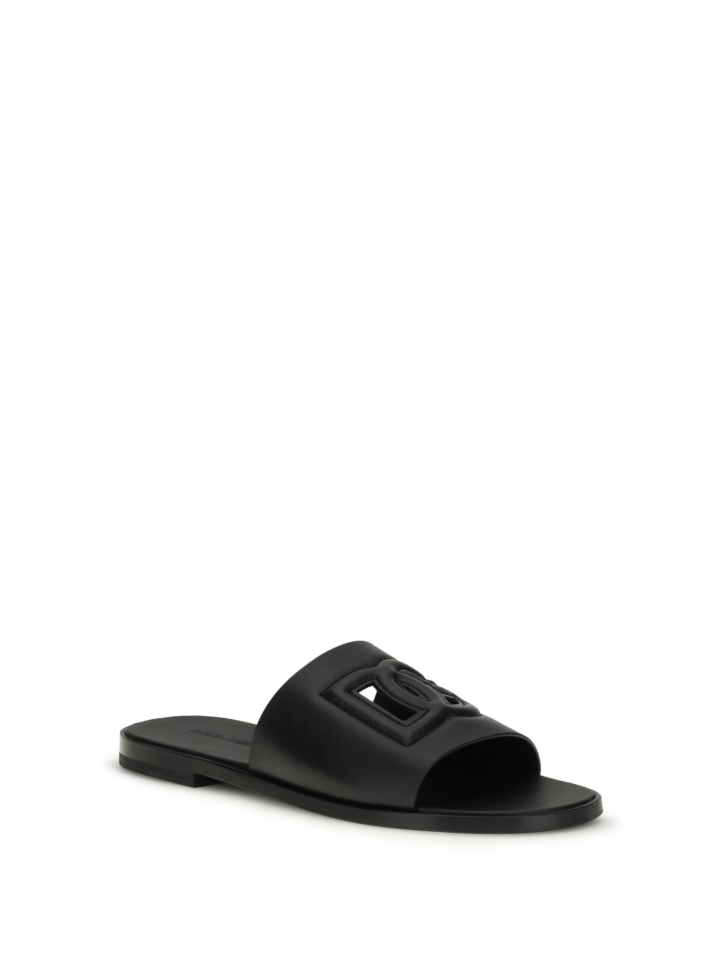 Sandals Embossed Logo Black