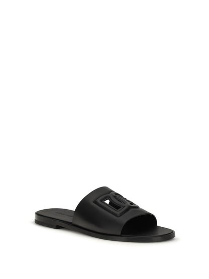Sandals Embossed Logo Black
